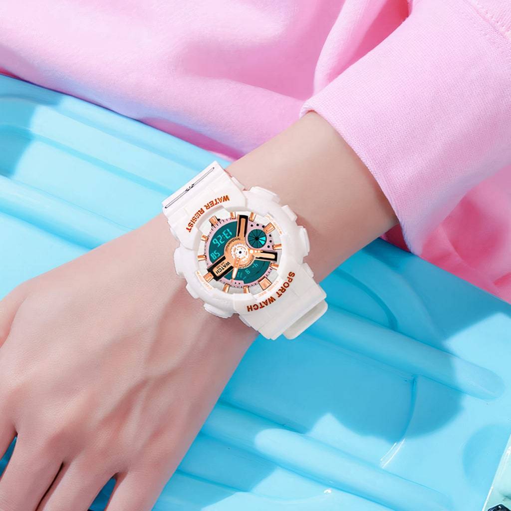 Women’s White Digital Sports Watch Ladies watches Watches 